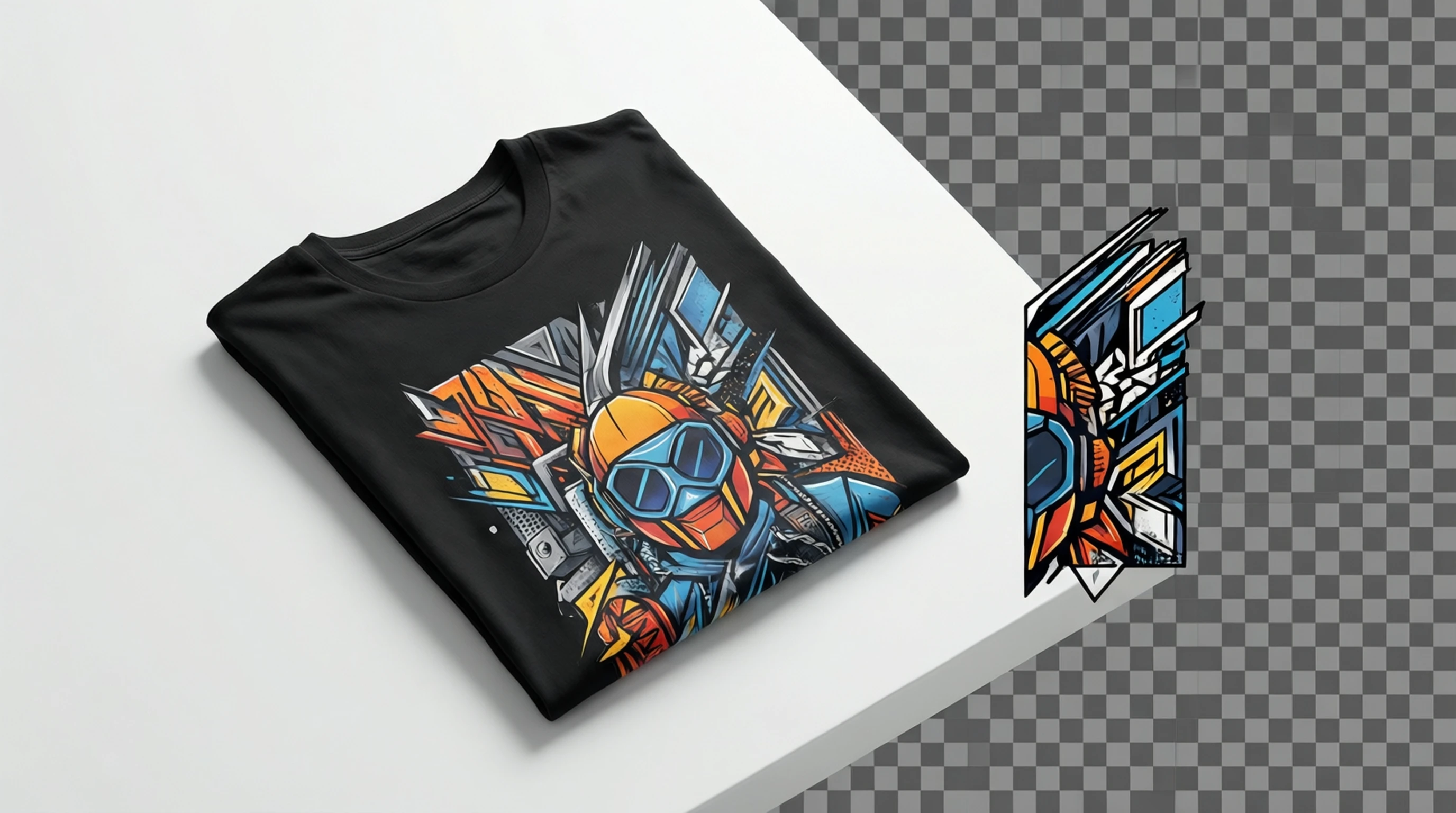 T-shirt design with transparent background ready for print-on-demand